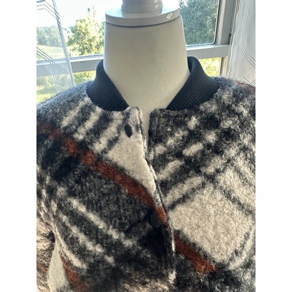 New Women Melloday Buffalo Plaid Faux Fur Double Breasted Coat Outerwear Jacket - Picture 2 of 8